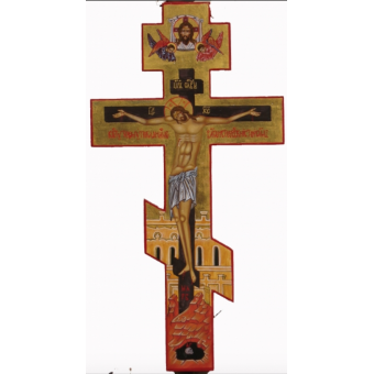 Russisch Zegenkruis gouden achtergrond enkelzijdig